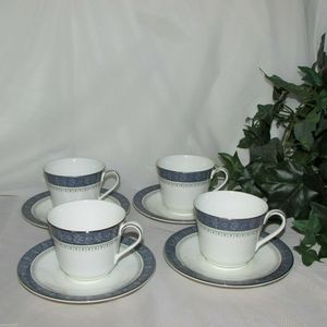 4 Royal Doulton SHERBROOKE Fine Bone China Cups & Saucers H5009 Teacups lot2